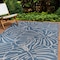 World Rug Gallery Contemporary Tropical Leaves Weather Resistant Indoor/Outdoor Area Rug 5' x 7' Blue 4031BLUE5X7 - alternate 1
